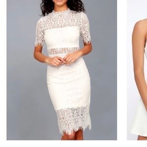Lulus WHITE LACE BRIDAL DRESS